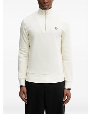 Fred Perry Sweatshirt Mit Reißverschluss - Weiß