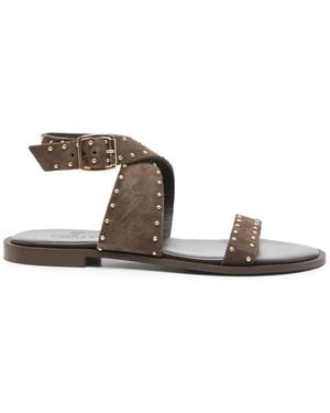 Thera's Studded Strap Sandals - White