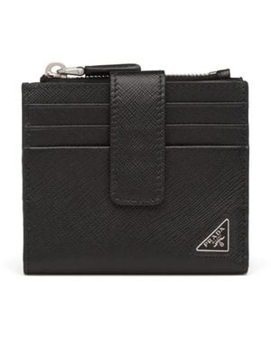 Prada Saffiano-Leather Card Holder - Black