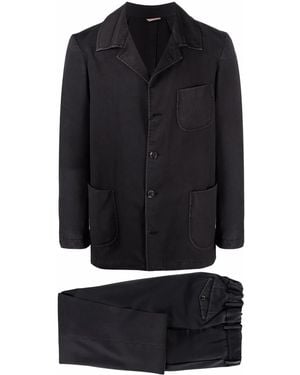Dell'Oglio Single-Breasted Wool Suit - Black