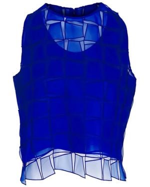 Akris Blouse À Design Patchwork - Bleu