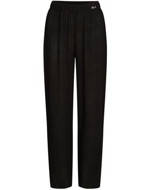 KARL LAGERFELD Plissé Beach Trousers - Black