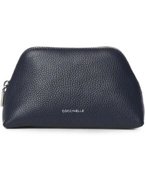Coccinelle Grainy Leather Clutch Bags - Blue