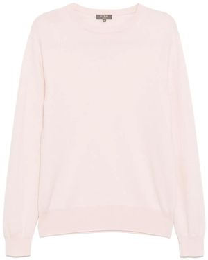 N.Peal Cashmere Oxford Round Neck Sweater - Pink