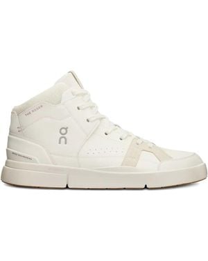 On Shoes The Roger Clubhouse Mid /Sand" Trainers - White