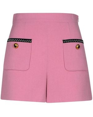 Moschino Patch-Pocket Shorts - Pink