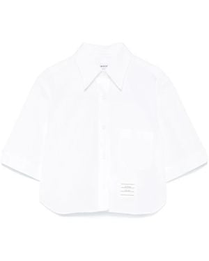 Thom Browne Cotton Cropped Shirt - White