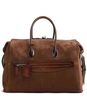 Santoni Suede Tote Bag - Brown