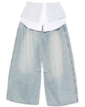 Feng Chen Wang Belt-Loop Pocket Jeans - Blue