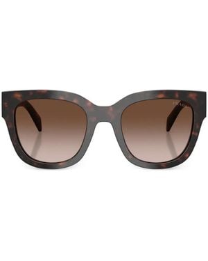 Prada Tortoiseshell-Effect Square-Frame Sunglasses - Brown