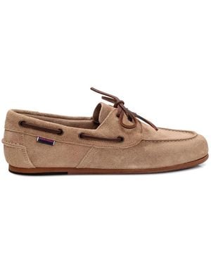 Sebago Lace-Up Suede Boat Shoes - Brown