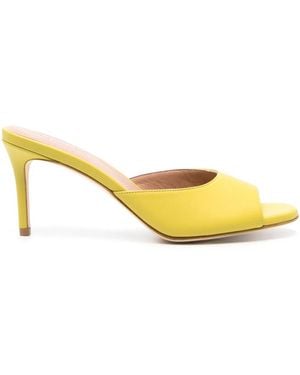 SCAROSSO 75Mm Lohan Leather Mules - Yellow