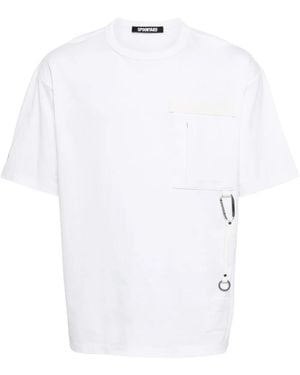 Spoonyard Coordinate-Embroidered Cotton T-Shirt - White