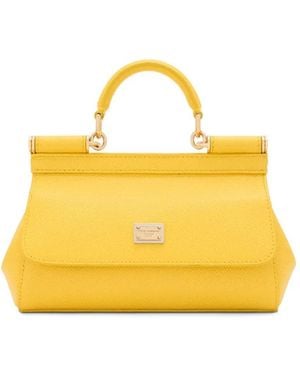 Dolce & Gabbana Small Sicily Tote Bag - Yellow