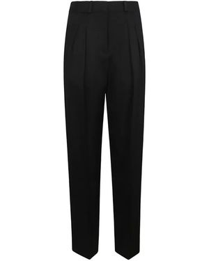 Loulou Alio Pleated Twill Trousers - Black