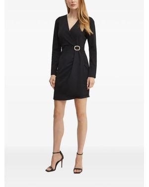 Morgan Rjimy Buckle Long-Sleeved Dress - Black