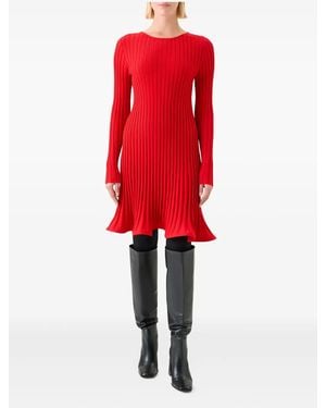 Akris Punto Ribbed Flared Mini Dress