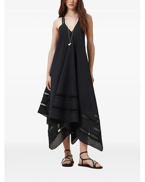 AllSaints Lace-Insert Asymmetric Day Dress - Black