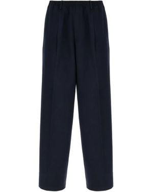 Cellar Door Pleated Elasticated-Waistband Trousers - Blue