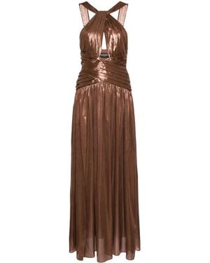 retroféte Salem Draped Metallic Gown - Brown