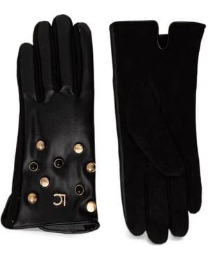 Lola Casademunt Stud-Embellished Panelled Gloves - Black
