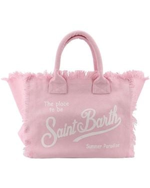MC2 Saint Barth Fringed Logo-Print Shoulder Bag - Pink
