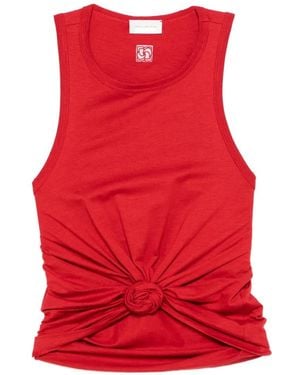 Magda Butrym Top Corto Con Detalle De Roseta - Rojo