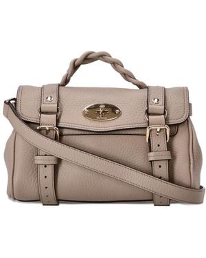 Mulberry Mini Alexa Braided Top-Handle Tote Bag - Gray