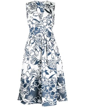 Silvia Tcherassi Nayla Whimsical Garden-Print Dress - Blue