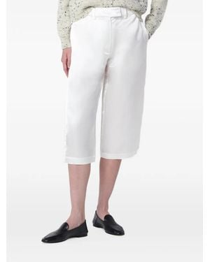 Cordera Satin-Finish Capri Pants - White