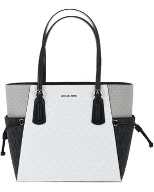 Michael Kors Large Voyager Monogram-Print Tote Bag - White