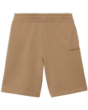 Burberry Logo-Appliqué Cotton Shorts - Natural