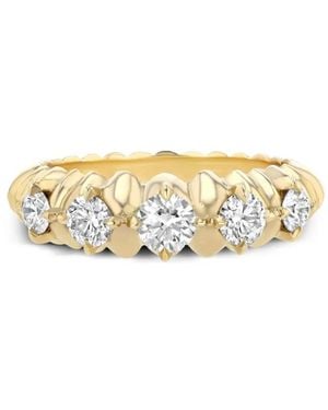 Lizzie Mandler 18Kt Crescent Diamond Ring - Metallic
