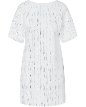 Liu Jo Knit Dress With Rhinestones - White