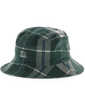 Woolrich Reversible Plaid-Print Bucket Hat - Green