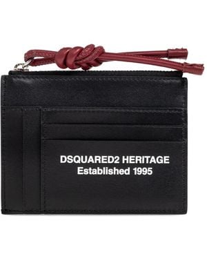 DSquared² Knotted Leather Cardholder - Black