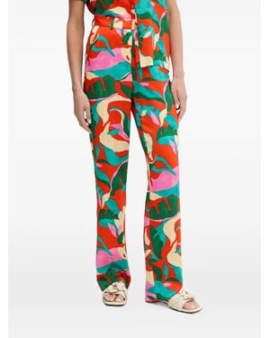 Morgan Abstract-Print Trousers - Red