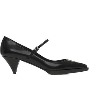Prada Buckle-Strap Pointed-Toe Pumps - Black
