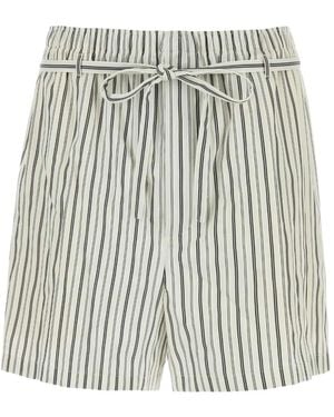 Saint Laurent Lounge Striped Shorts - White