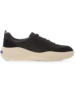 Geox Gxcp-02 Panelled Leather Trainers - Black