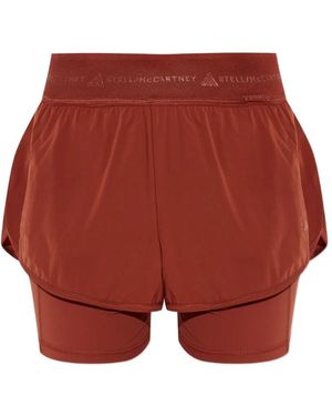 adidas By Stella McCartney Logo-Waistband Training Shorts - Red