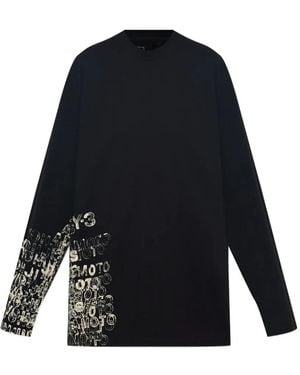 Y-3 T-Shirt Imprimé À Manches Longues - Blue