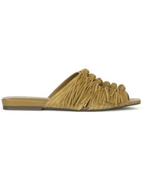 Ash Flache Brigitte Sandalen Mit Fransen - Mettallic