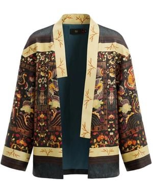 Hui Milano Graphic-Print Silk Cardigan - Black