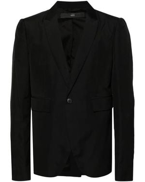 SAPIO Single-Breasted Jacquard Blazer - Black
