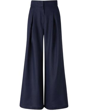 ANDRES OTALORA Pleated Flared Trousers - Blue