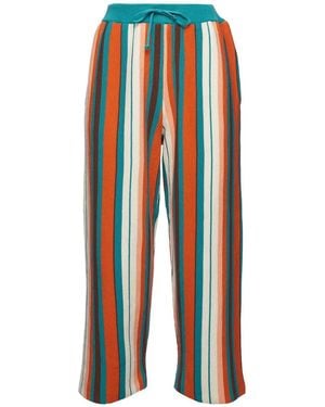 La DoubleJ Vertical-Stripe Cropped Trousers - Blue