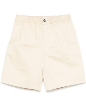 Ami Paris Cotton Chino Shorts - Natural
