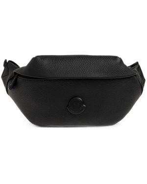 Moncler Riñonera Durance Pequeña De Cuero - Negro