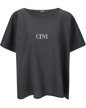 Cini T-Shirt mit Logo-Print - Schwarz